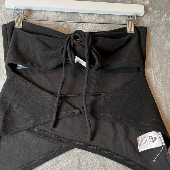The Kript Women’s‎ Asymmetrical Black Cut Out Tube Top Size Medium New - Picture 2 of 9